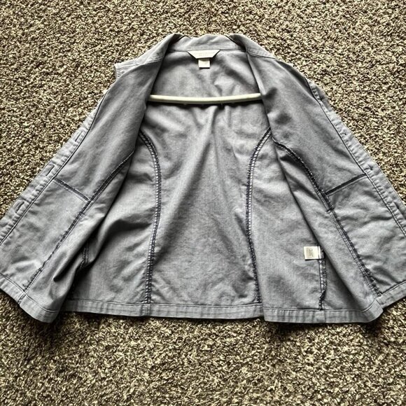 Christopher & Banks Y2K-inspired Small Gray Cotton Button Up Vest Coquette Style - Picture 2 of 7